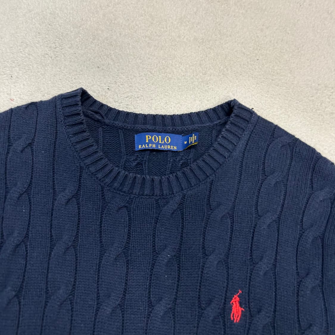 Polo Navy Cable Knit Sweater 상품이미지6