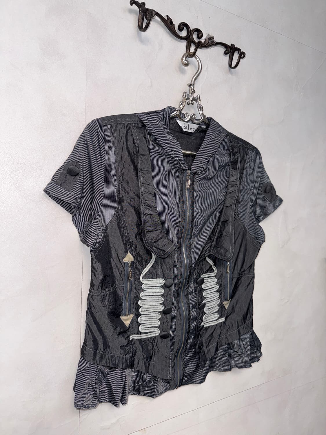 Charcoal napoleon button half hood 바람막이 상품이미지2