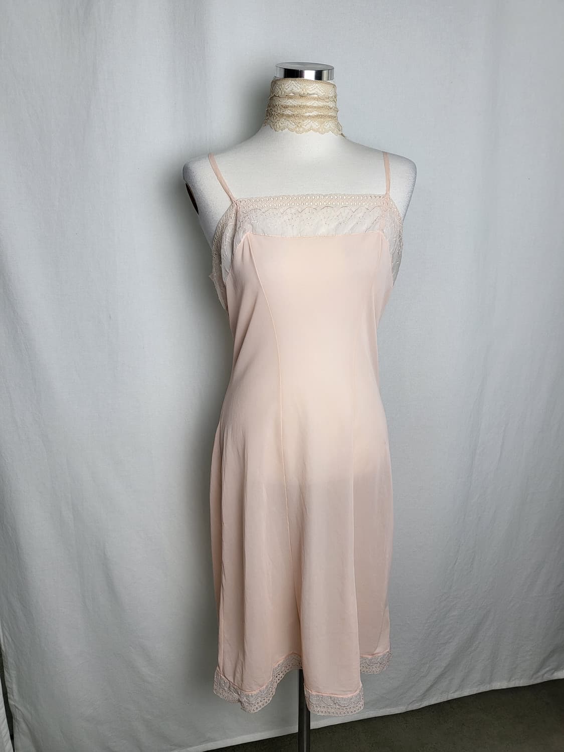 빈티지 피치 슬립 원피스 상품이미지3