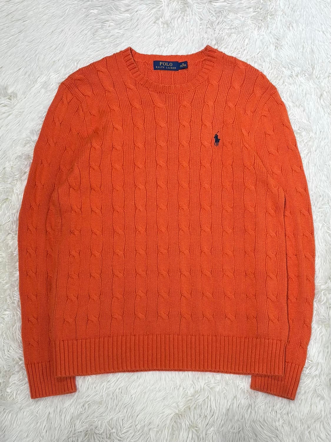 폴로랄프로렌 네이비포니 오렌지 케이블 니트 상품이미지3