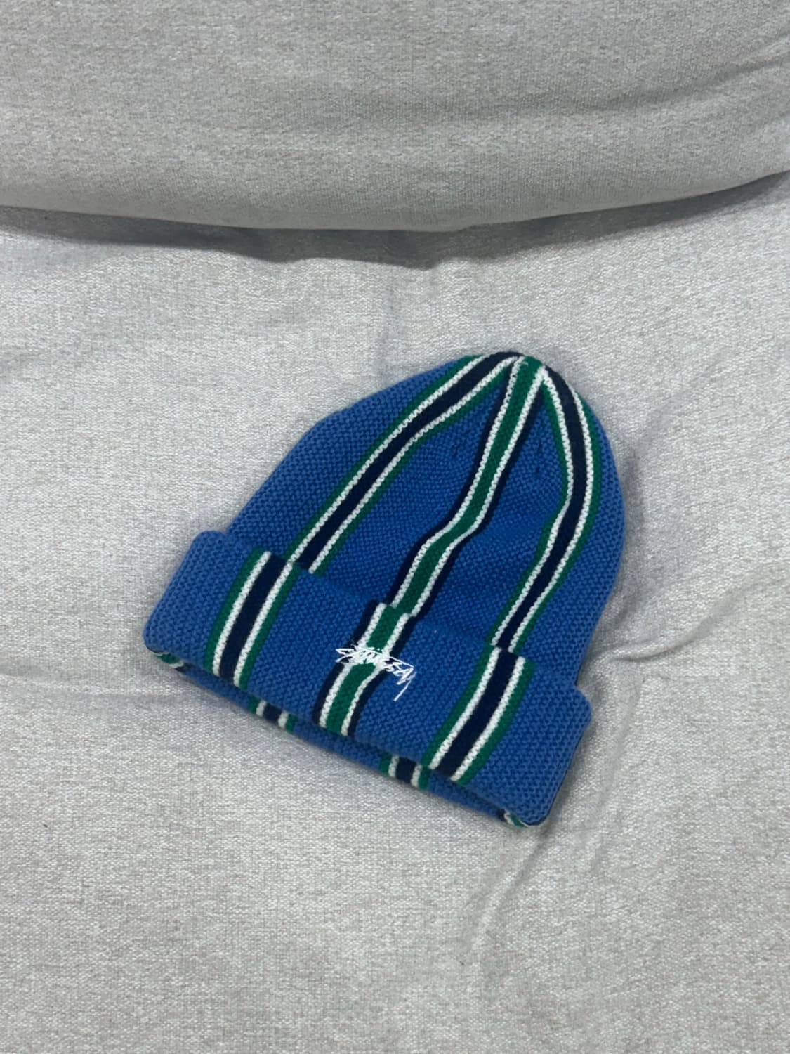 스투시 스트라이프 비니 블루 상품이미지1