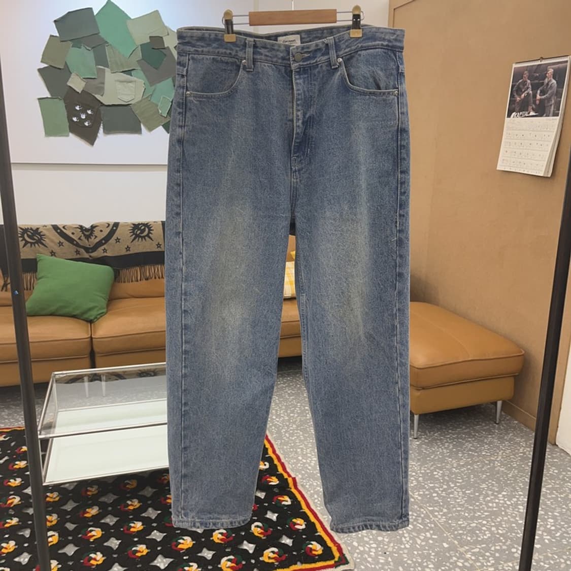 커버낫 모던 빈티지 캐주얼 와이드 연청 데님팬츠 XL C08508 상품이미지3