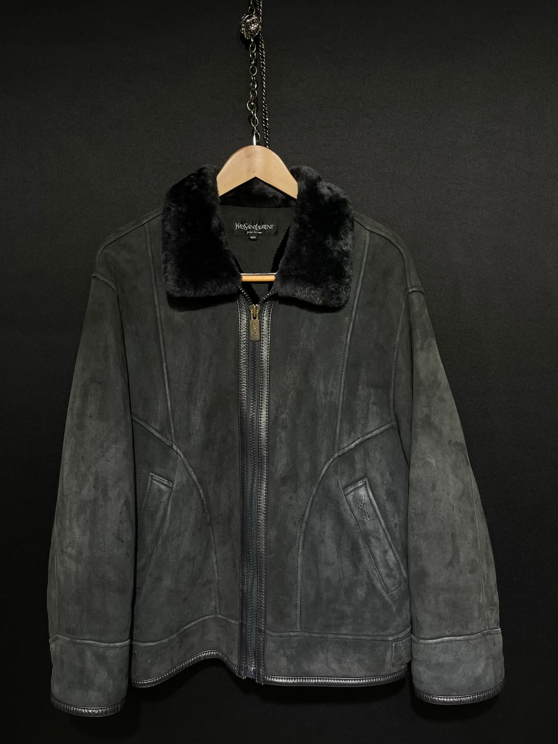 입생로랑 먕가죽 무스탕 시어링 자켓 상품이미지1