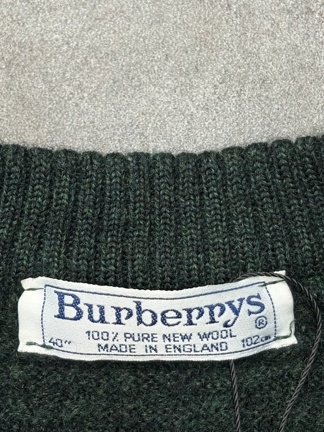 90s 버버리 스펠아웃 그린색 니트 스웨터 상품이미지6
