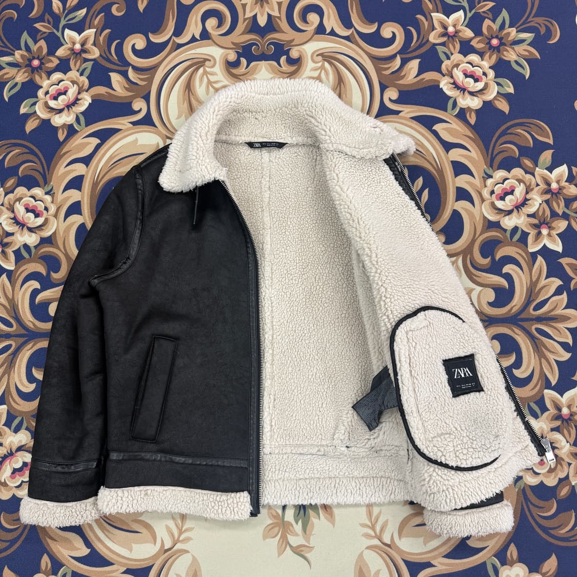 (L)자라 ZARA 무스탕 자켓(블랙) 상품이미지3