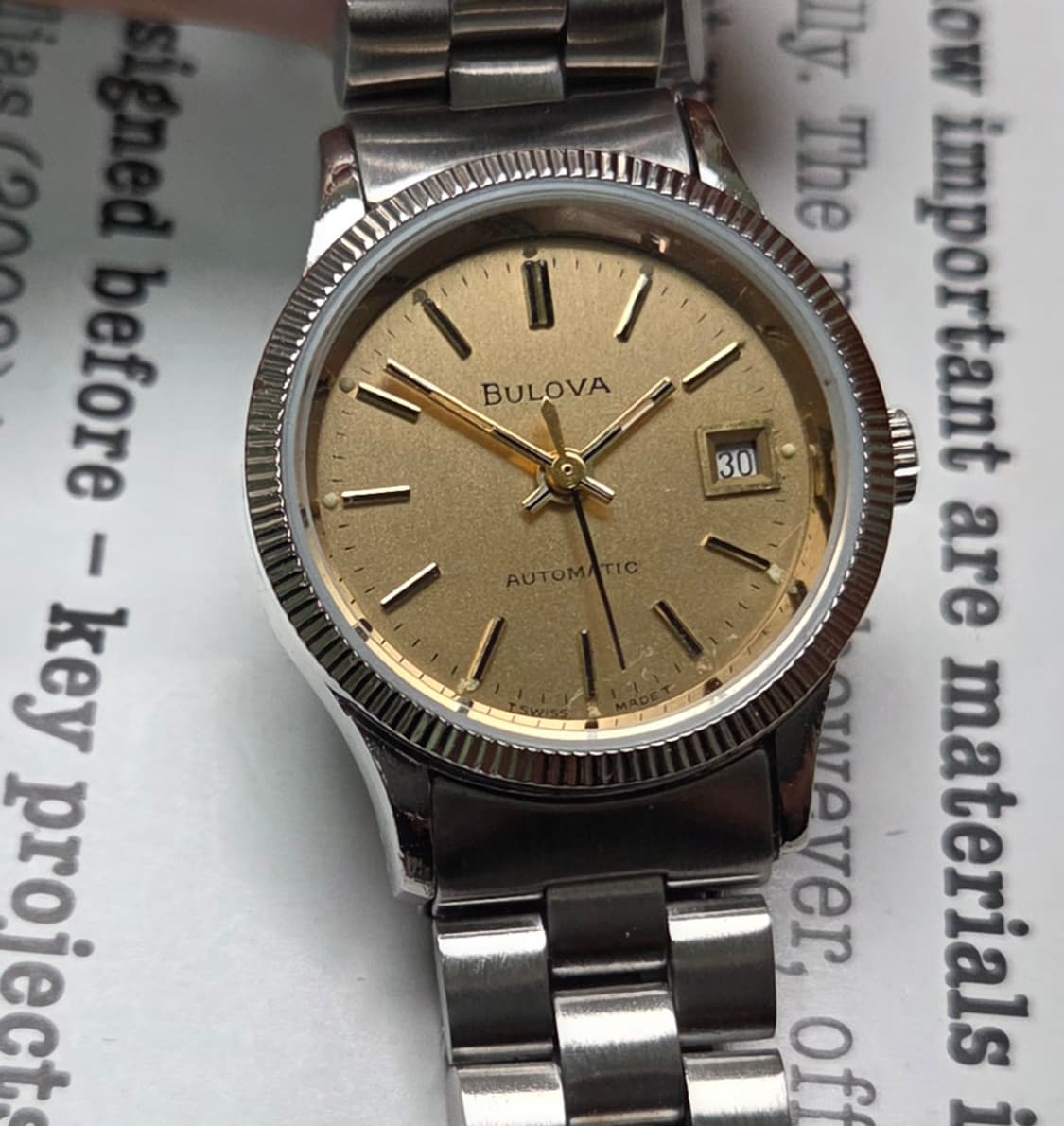 빈티지 부로바 데이데이트 샴골판 코인베젤 오토매틱 통줄 브슬 여성용   상품이미지1