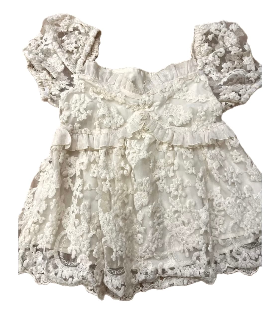 빈티지 레이스 퍼프 블라우스 상품이미지1