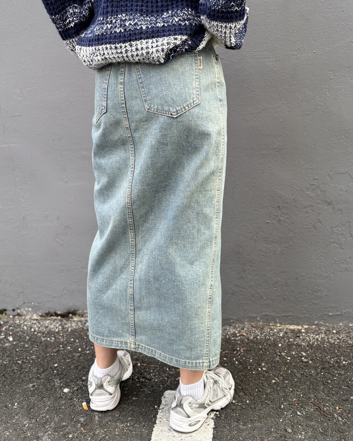 일본 빈티지워크 데님 롱스커트 상품이미지2