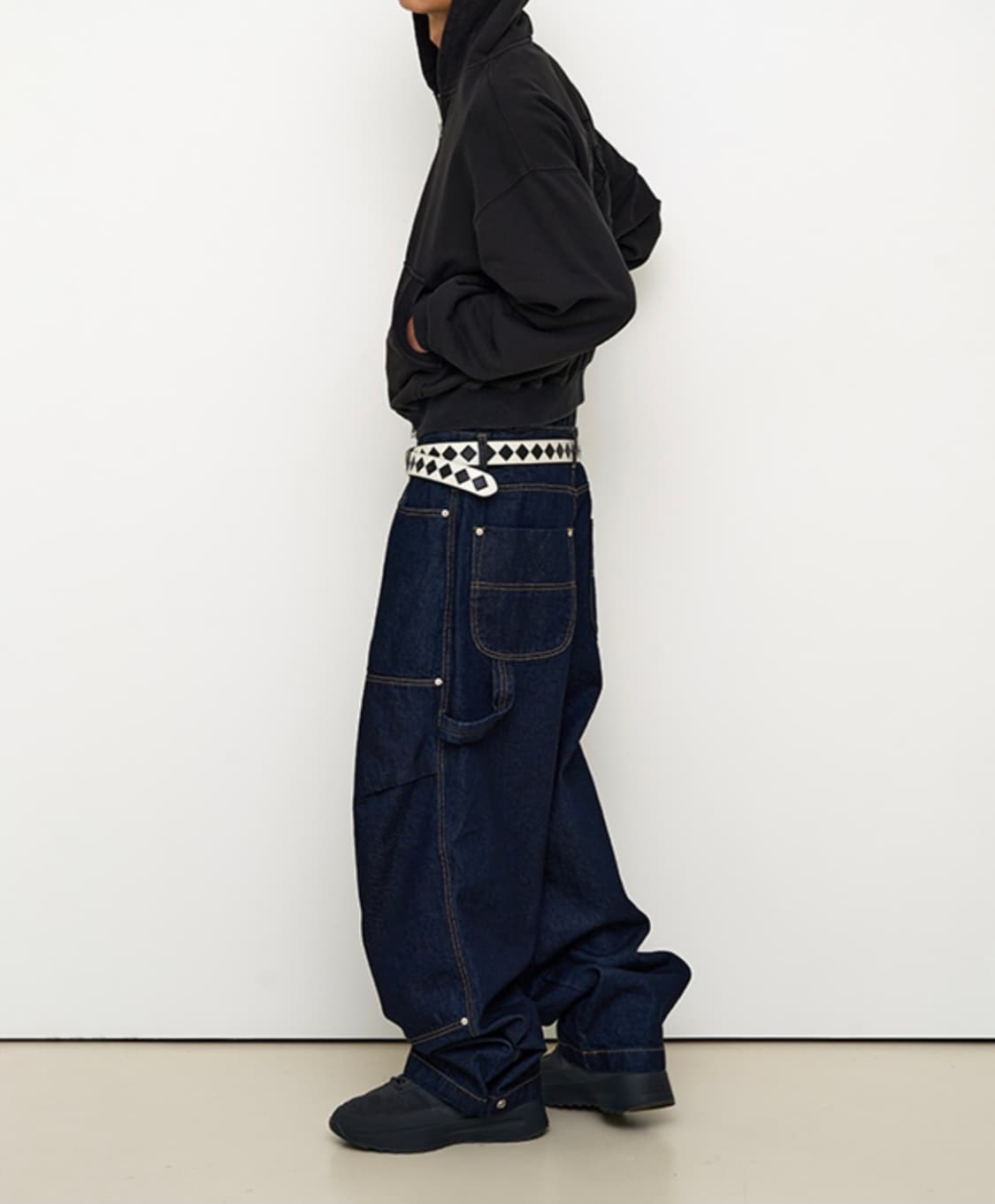 [1] 9999아카이브 더블니 데님팬츠 상품이미지3