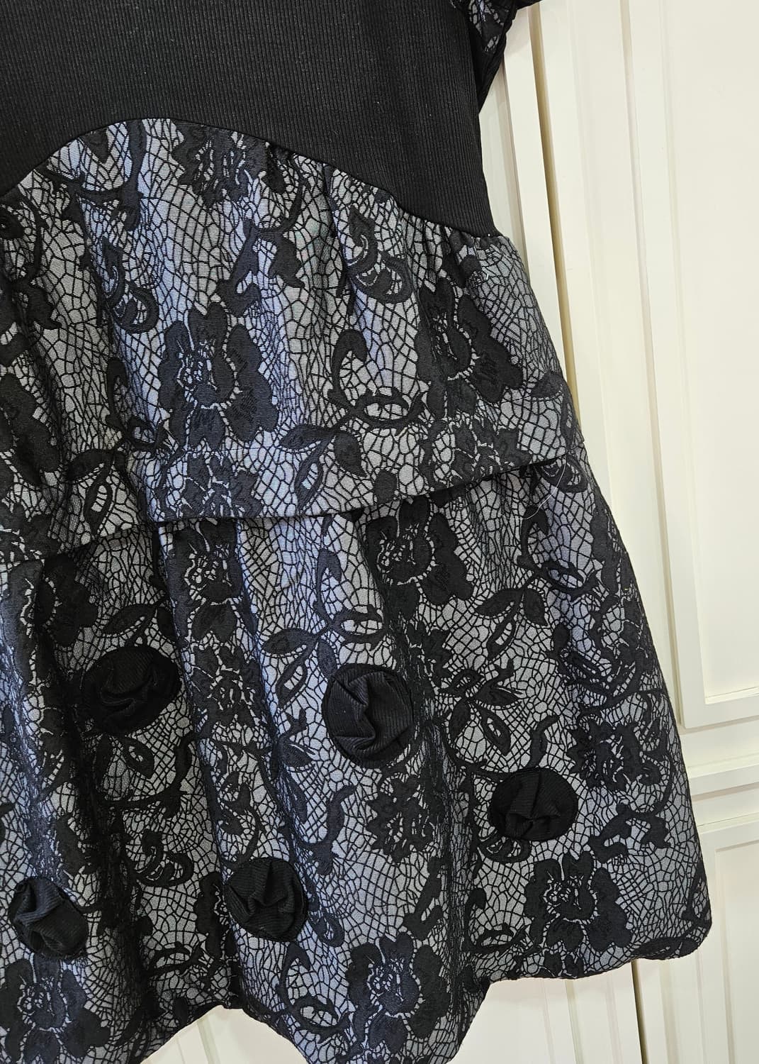 블랙 레이스 벌룬 원피스 상품이미지3