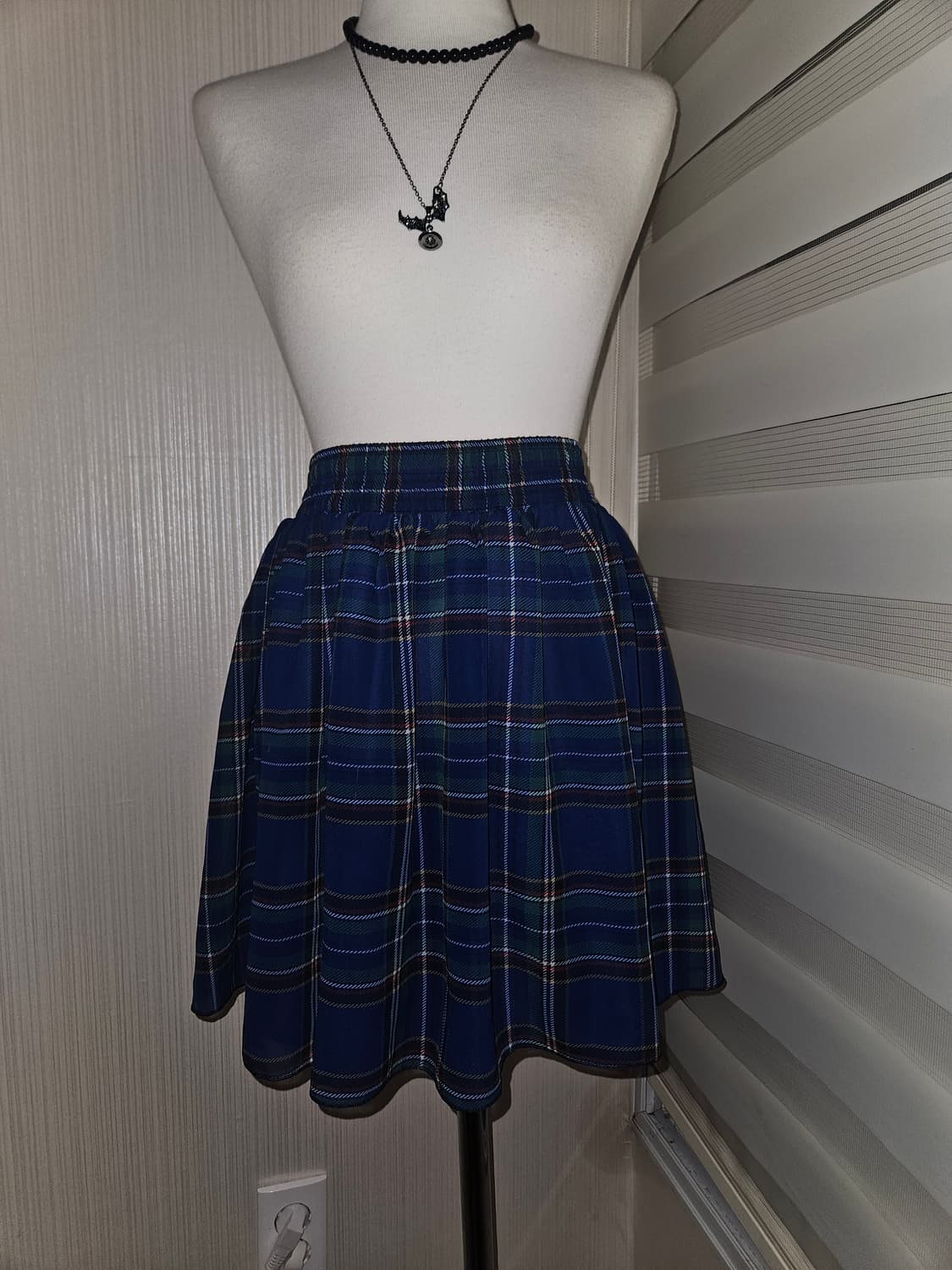 american apparel 블루체크 프레피 스커트 상품이미지2