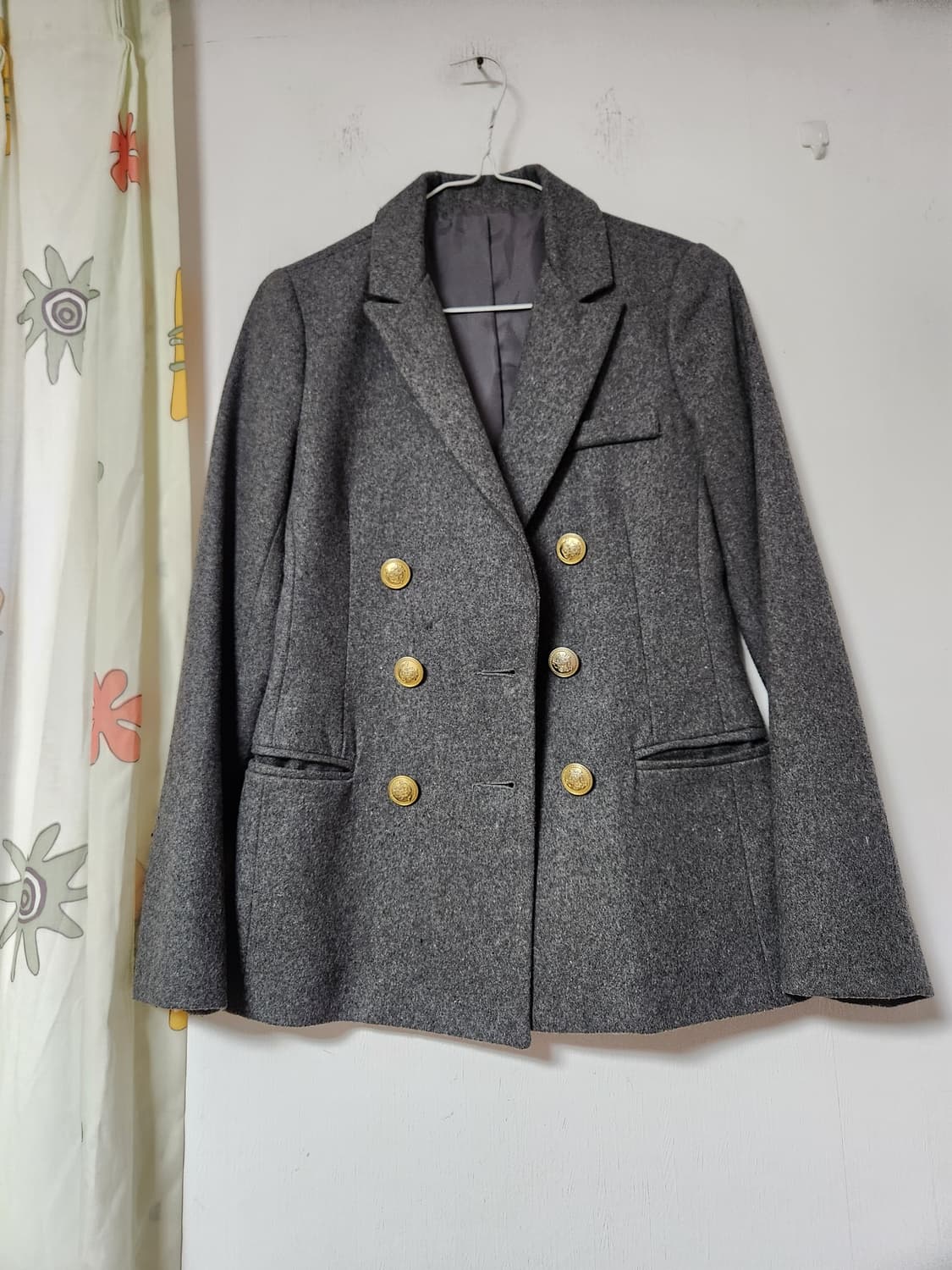 회색 금장 더블버튼 자켓 44~55 상품이미지3