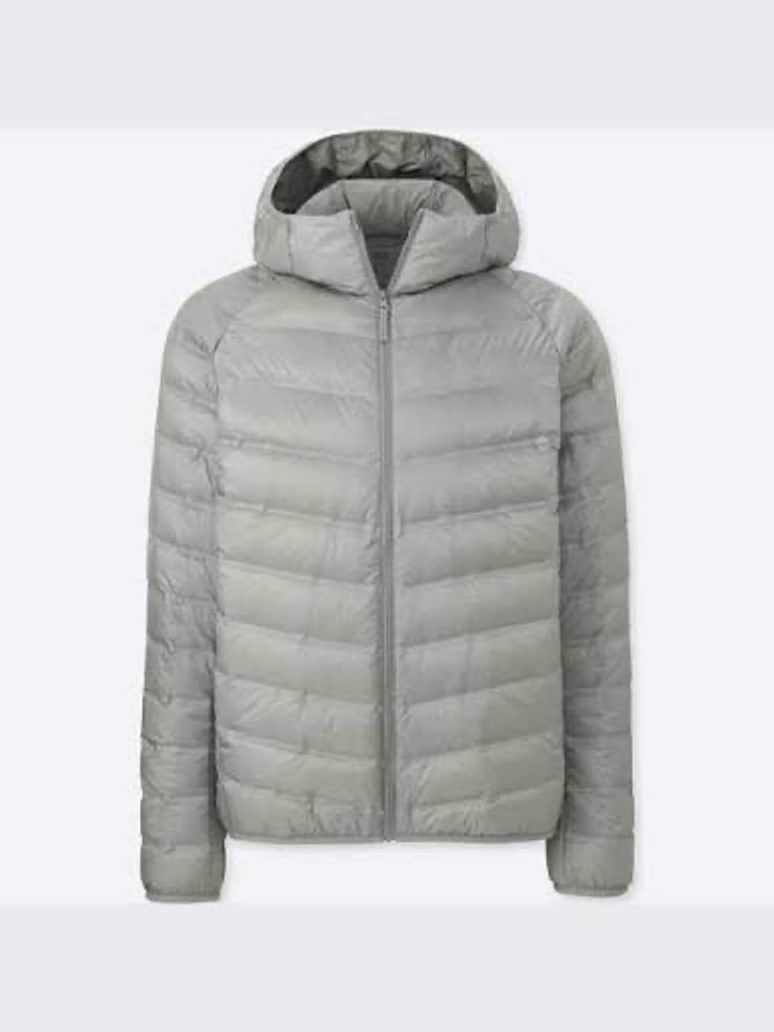 유니클로 경량패딩 후드 그레이 M → L 교환 상품이미지1