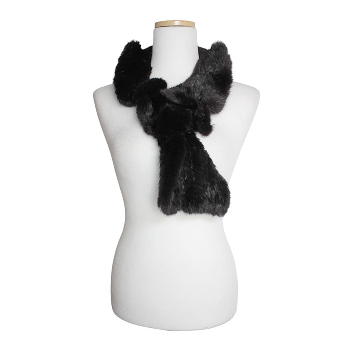 문배트 블랙 니팅 밍크 퍼 넥 워머 상품이미지1