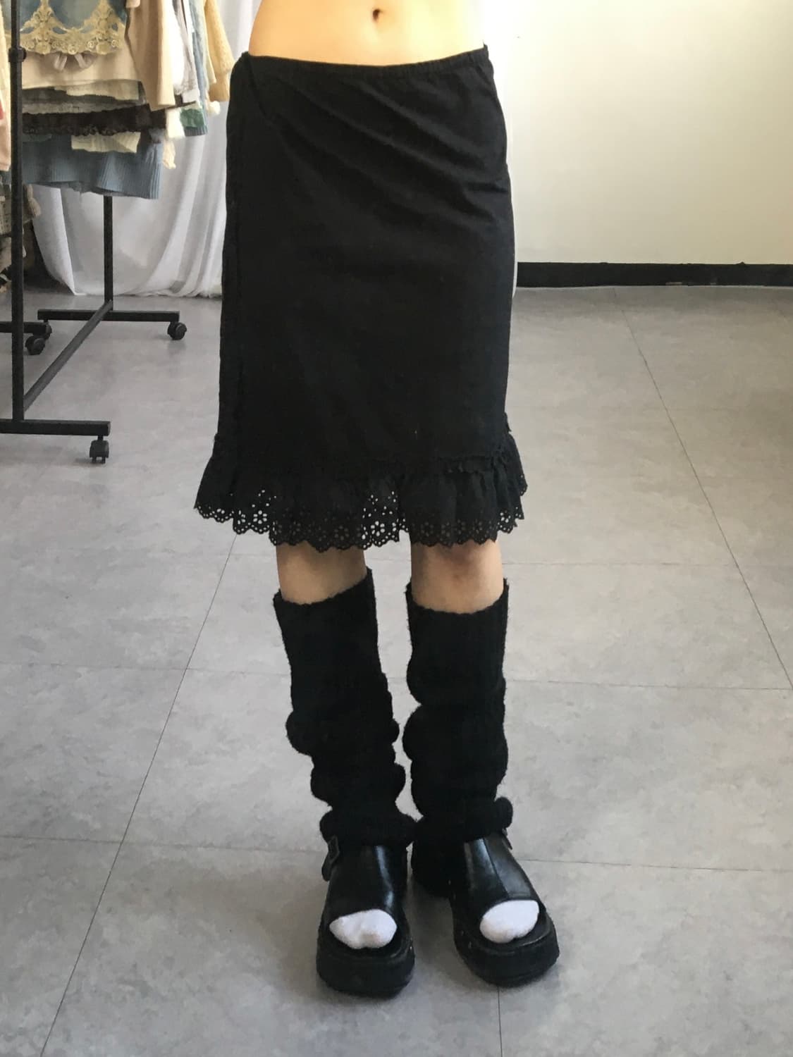 Tied punching point skirt 상품이미지5