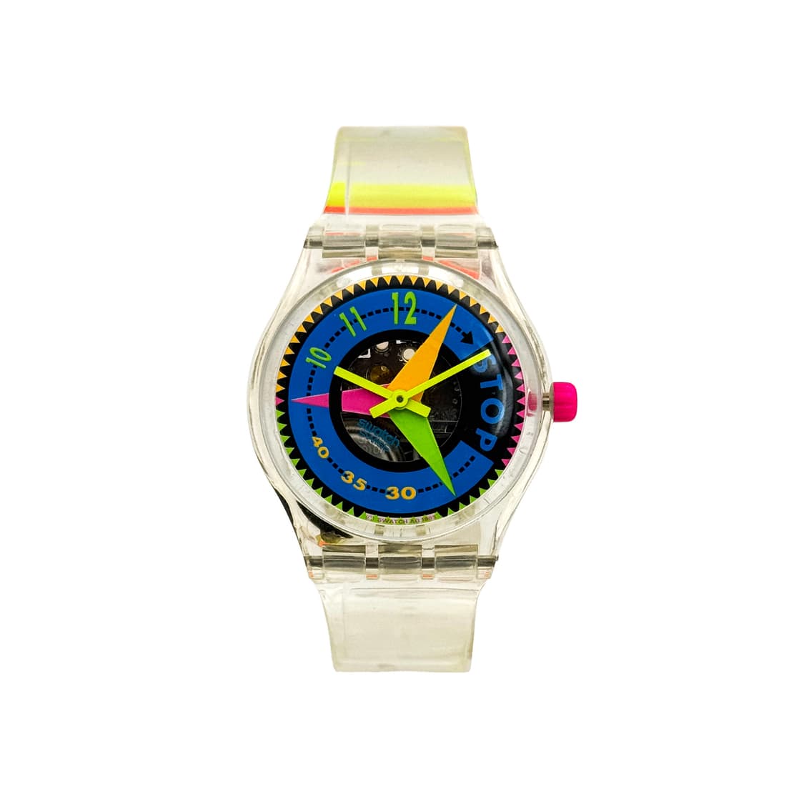 93년판) 빈티지 스와치 스톱워치 vitesse 클리어 상품이미지2