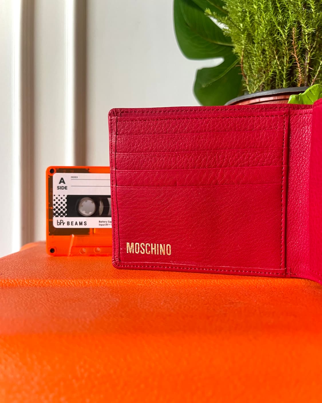 1990s MOSCHINO Red Grain Leather Wallet 상품이미지6