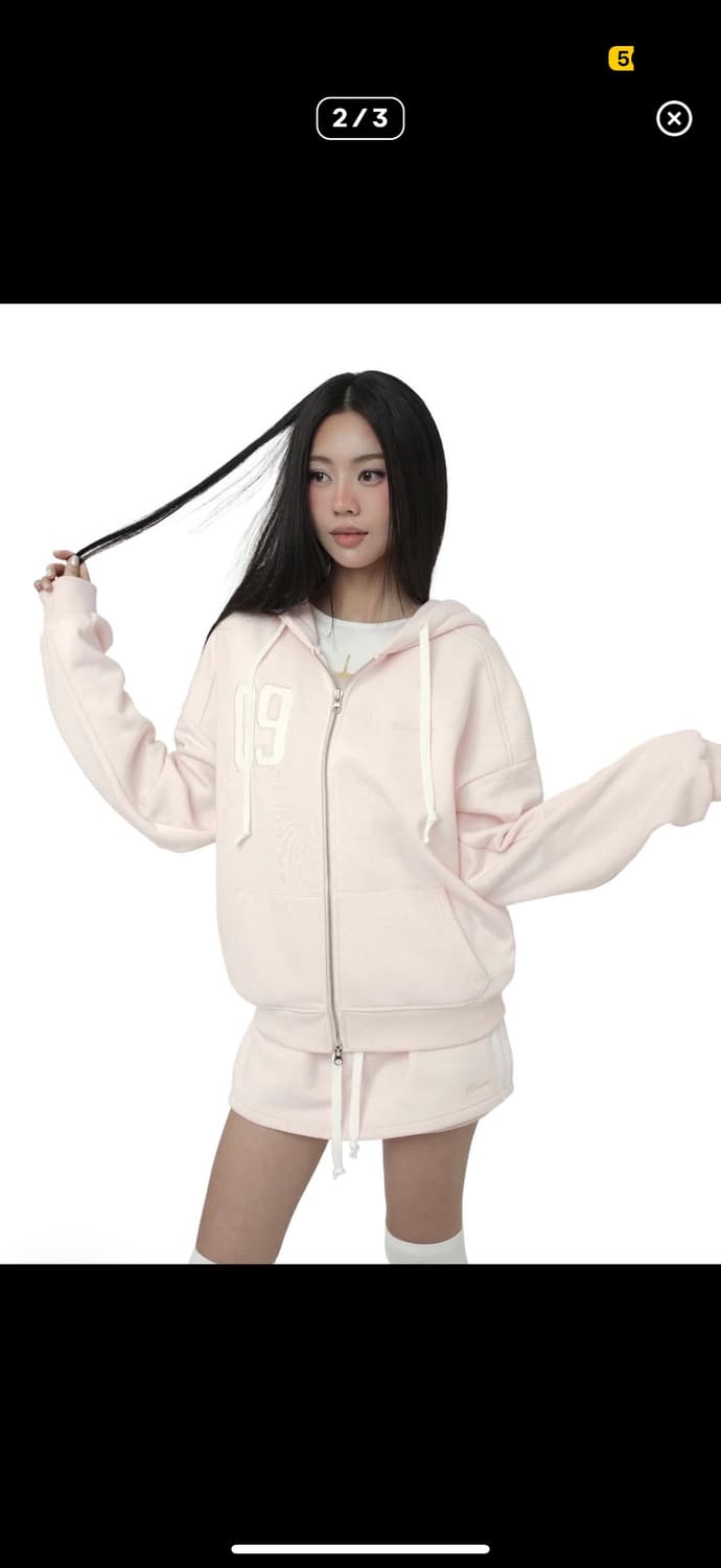 클리시어 09 후드집업 핑크 상품이미지1