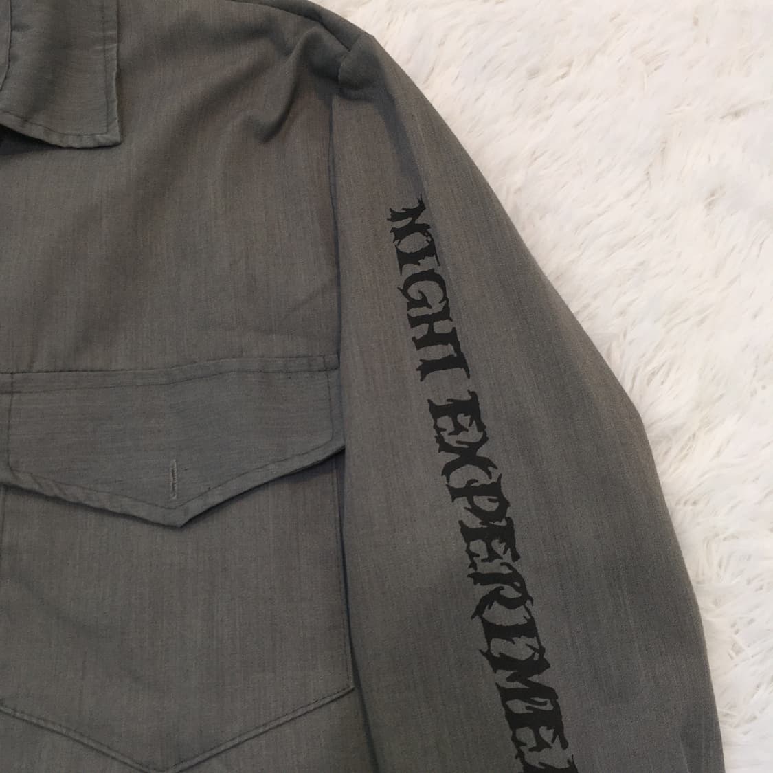 빈티지 암 레터링 그레이 셔츠 y2k 스트릿 갸루 펑키 일본빈티지737  상품이미지3