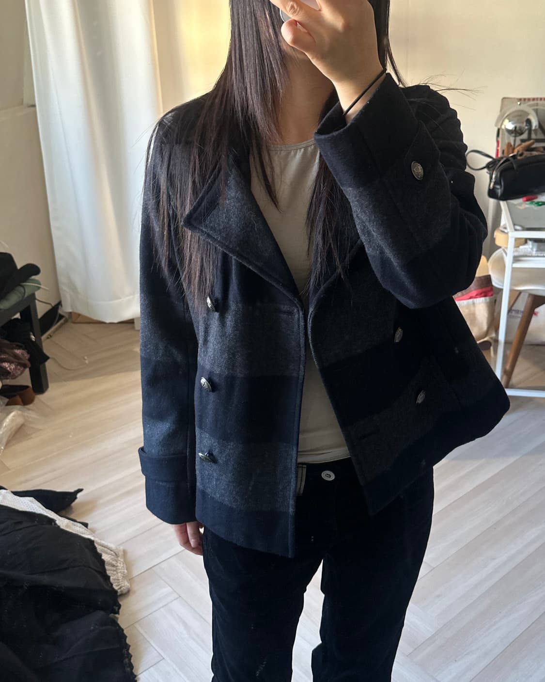 [NATURAL BEAUTY BASIC] stripe peacoat  상품이미지10