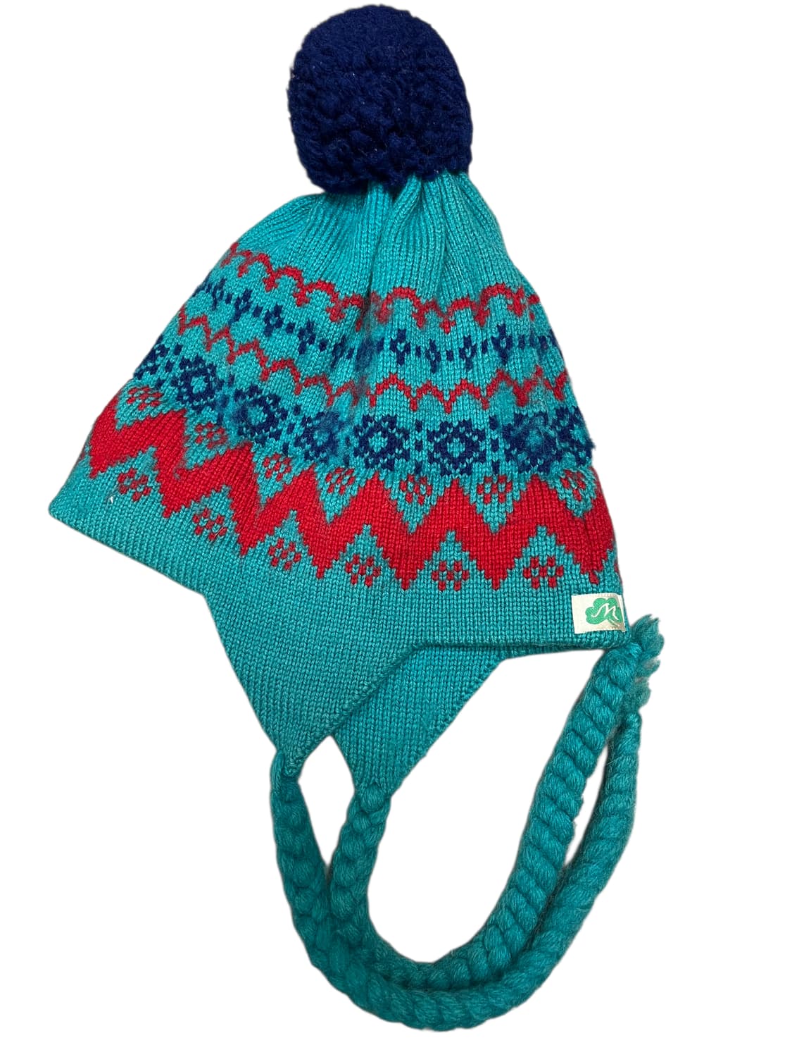 80S 빈티지 이어플랩 폼폼 비니 상품이미지1