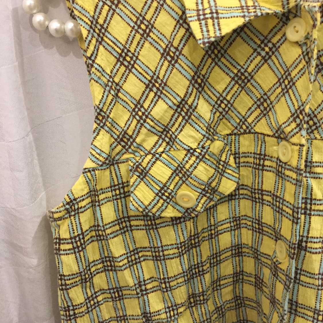 JPN Vintage 괴짜 웨스턴 모리걸 레몬 셔츠 슬리브리스 상품이미지4