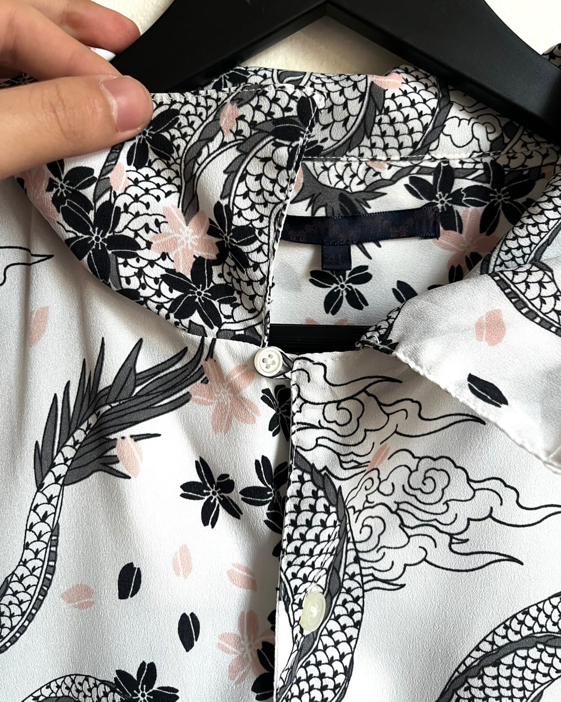 JPN Vintage Dragon & Sakura Print Shirt 상품이미지6