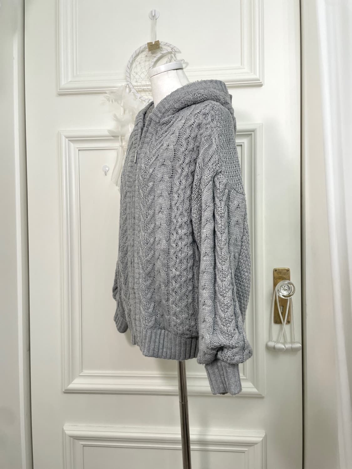 bluegray twist hoodie fur jumper 상품이미지2