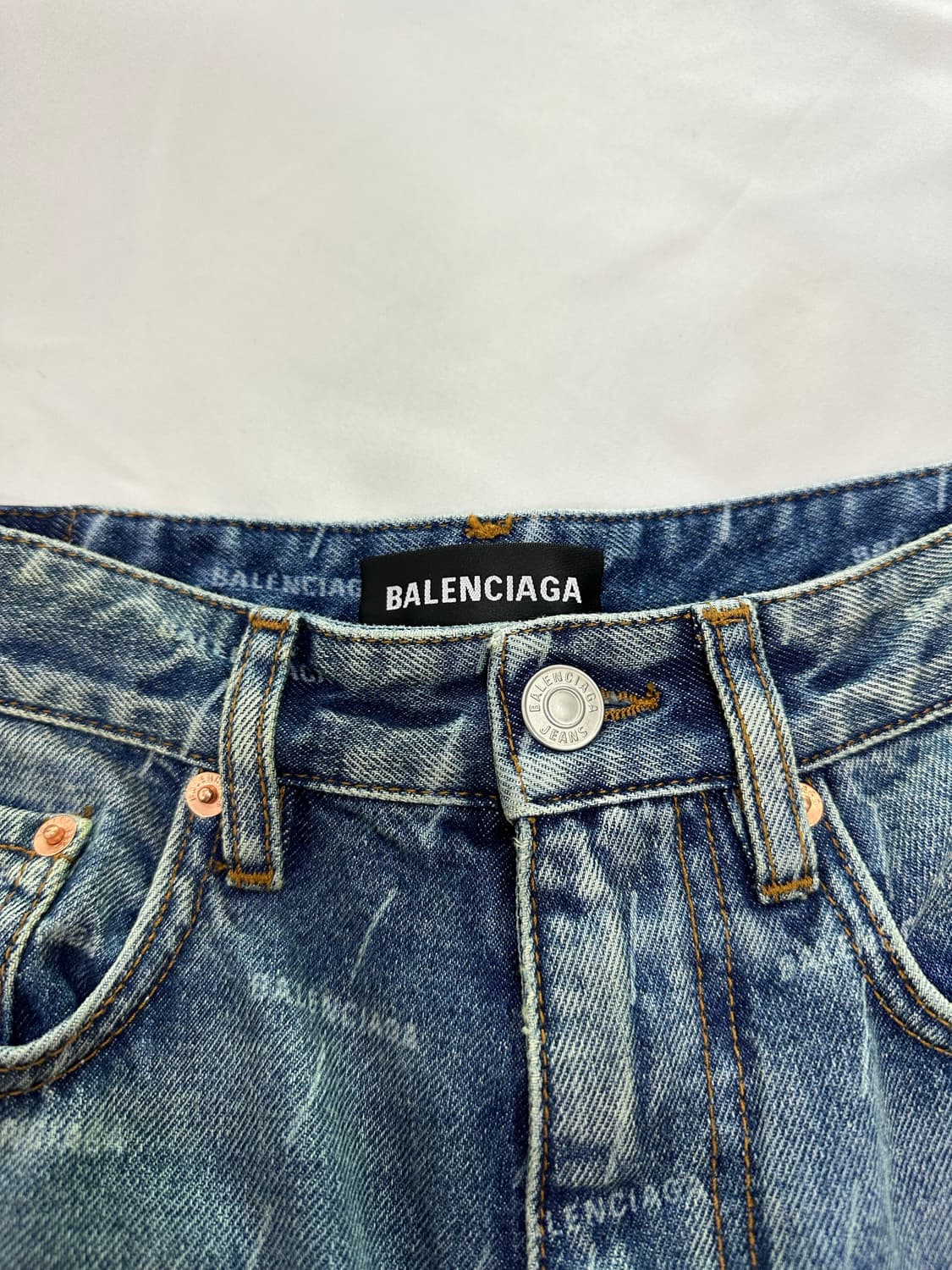[29] 발렌시아가 멀티로고 프린트 데님 팬츠 청바지 상품이미지5
