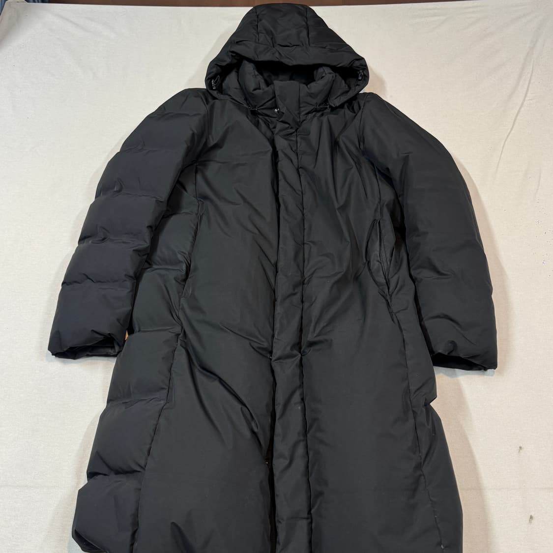 L) 유니클로 후드 롱 다운 패딩 블랙 상품이미지2