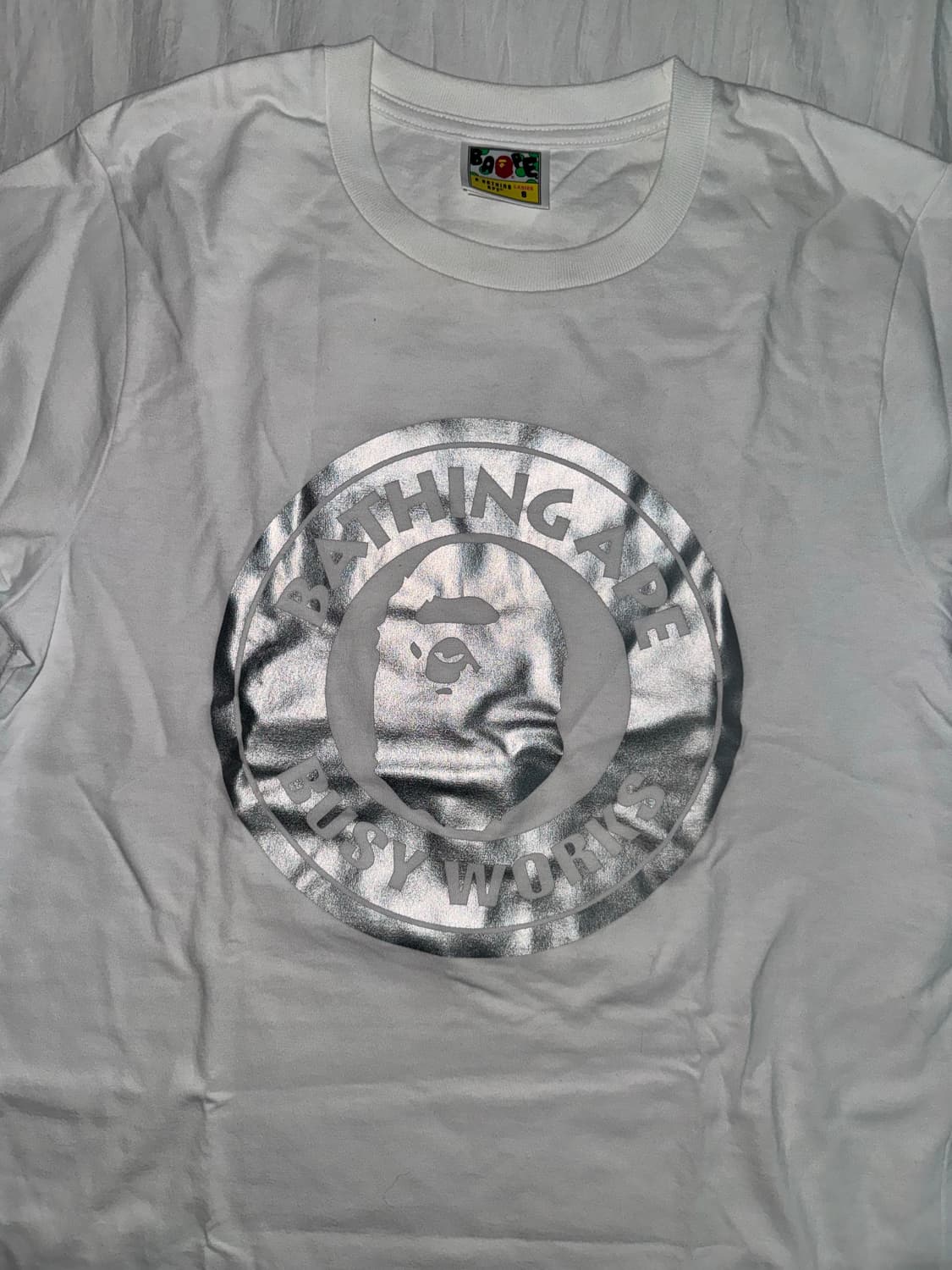 Bape busy works 반팔 티셔츠 실버🩶👽🪩 상품이미지2