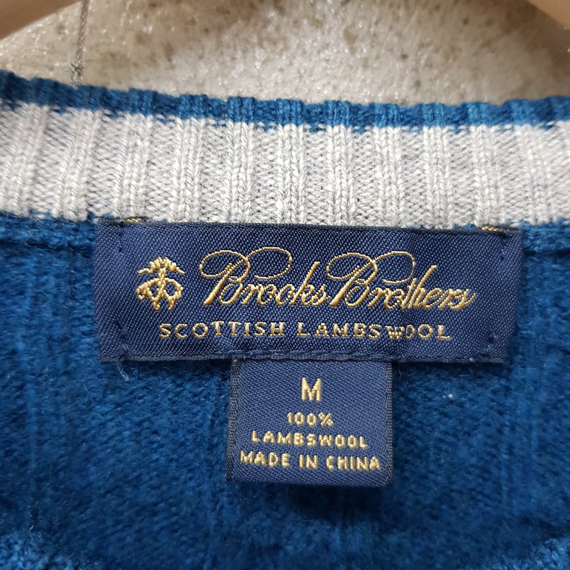 브룩스브라더스 라운드넥 꽈배기 울 니트 M사이즈  상품이미지3