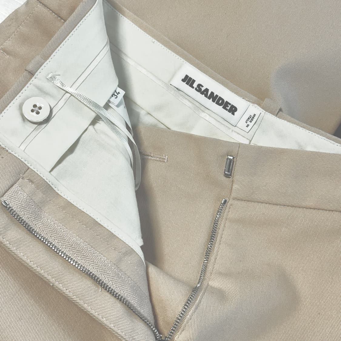 질샌더 슬릿 헴 코튼 팬츠 상품이미지2