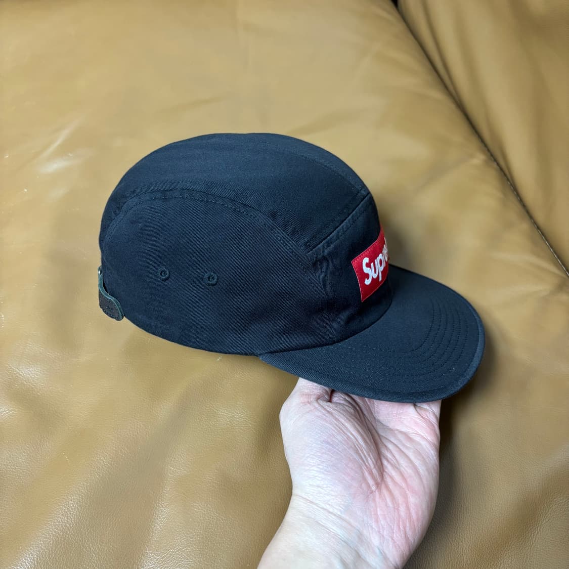 슈프림 캠프캡 모자 레드 박스로고 블랙 상품이미지3