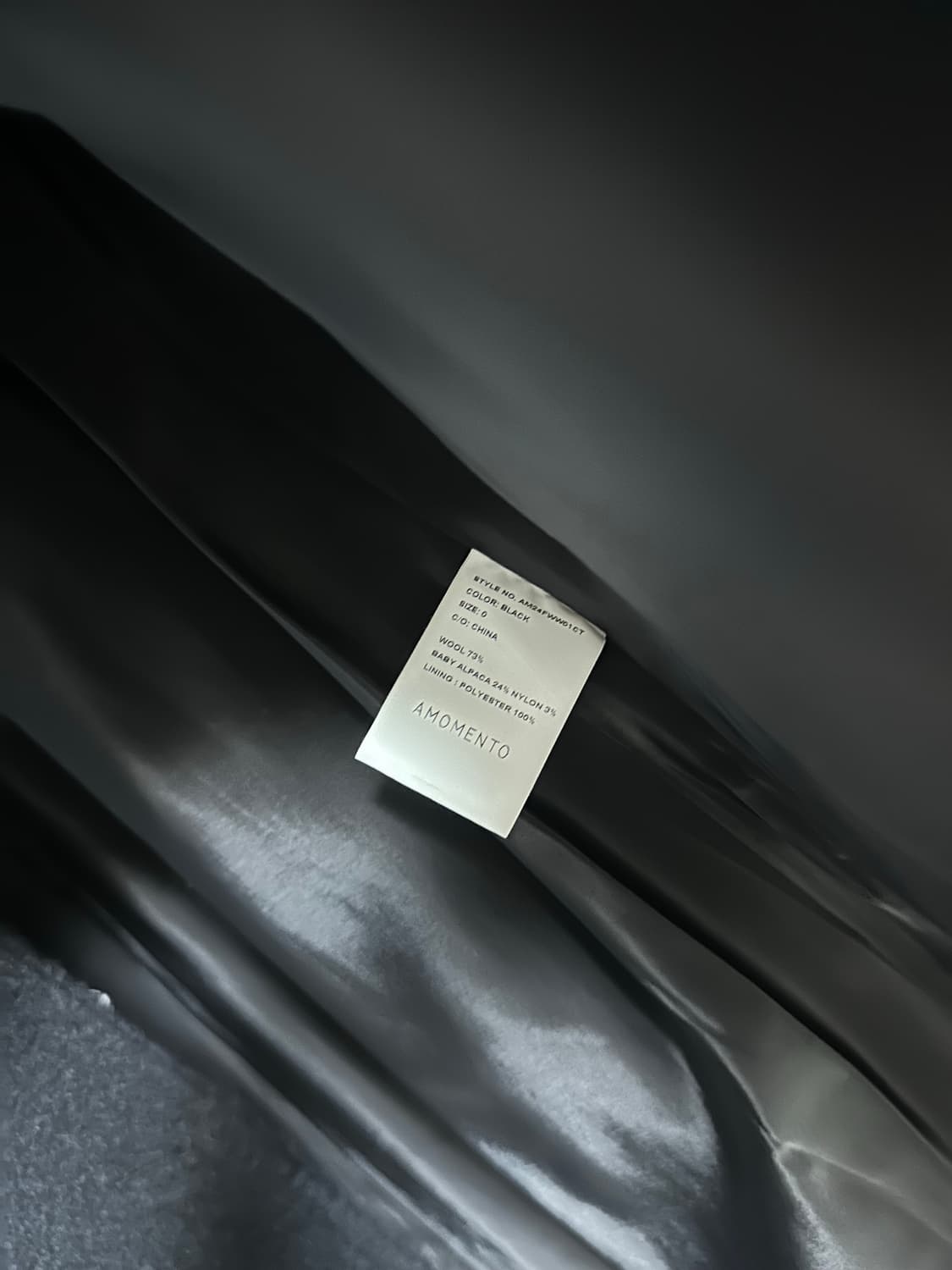 아모멘토 알파카 래글런 코트 24fw 블랙 상품이미지5