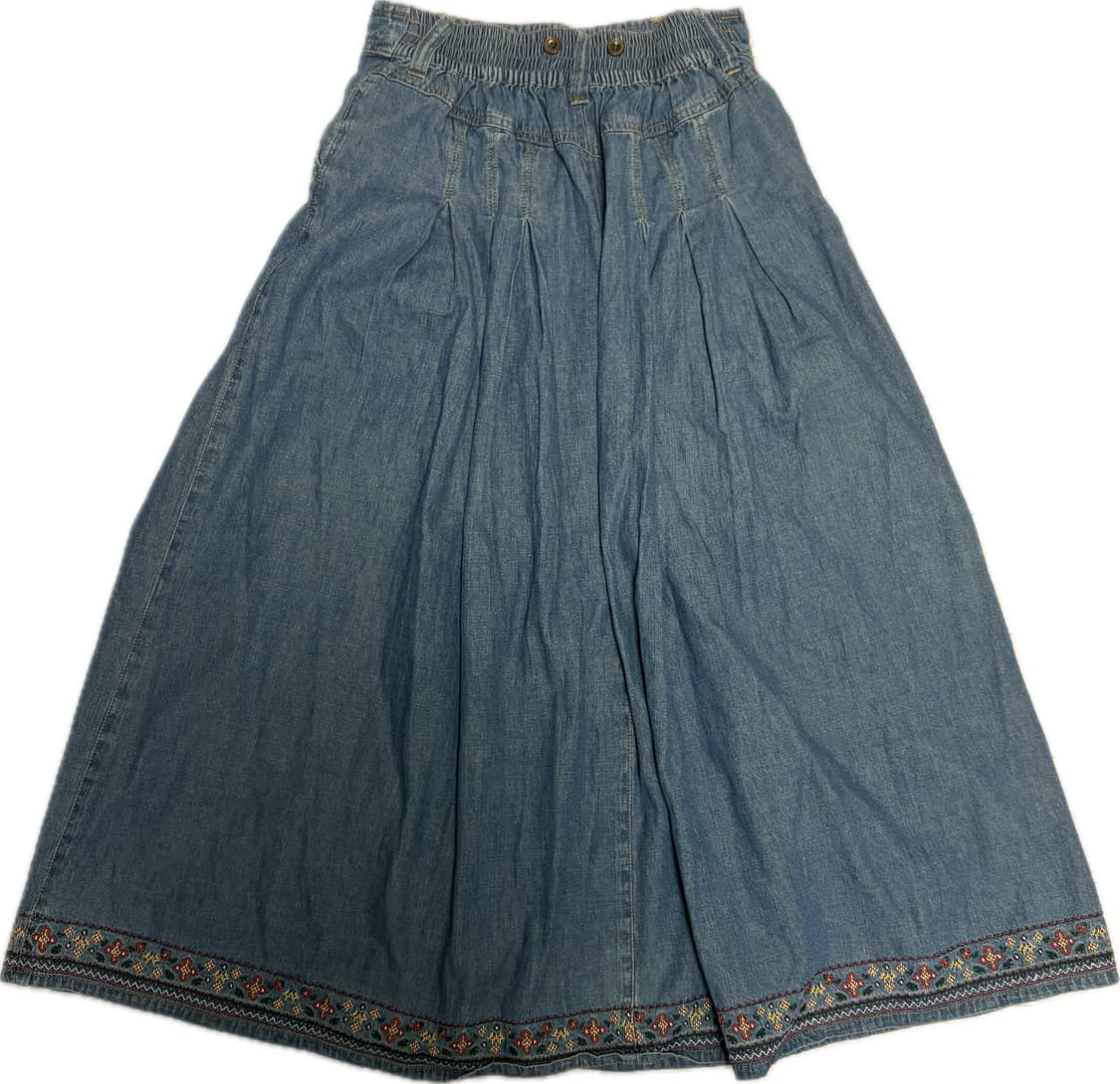 빈티지 모리걸 히피 데님 롱스커트 상품이미지2