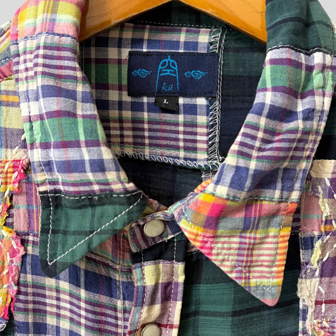 (L)JPN ku 패치워크 웨스턴 셔츠 상품이미지3