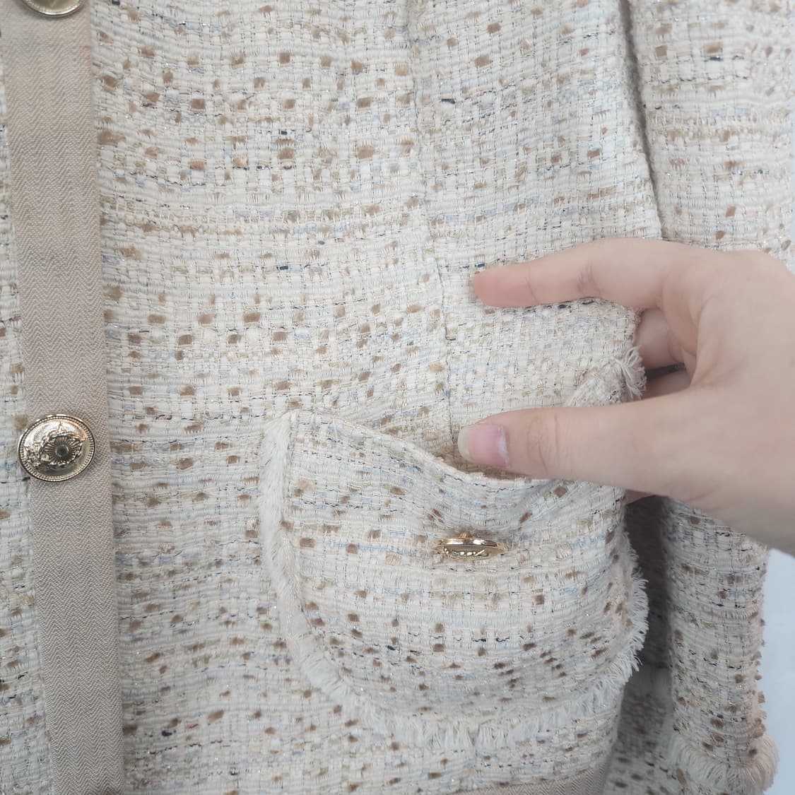 레니본 트위드 칼라 자켓 상품이미지4