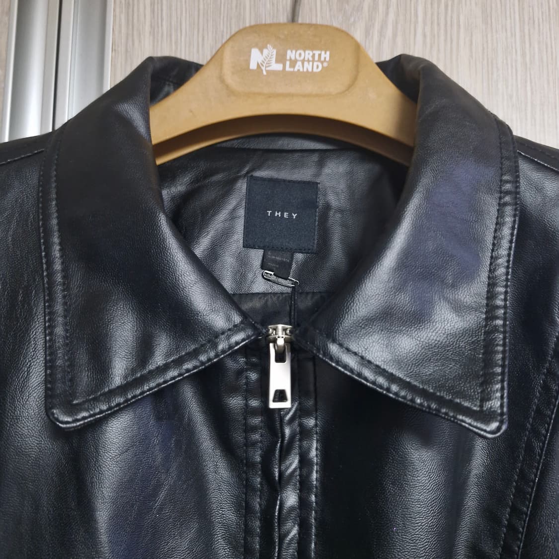 새상품 비건 레더 카라 자켓 L~XL 상품이미지3