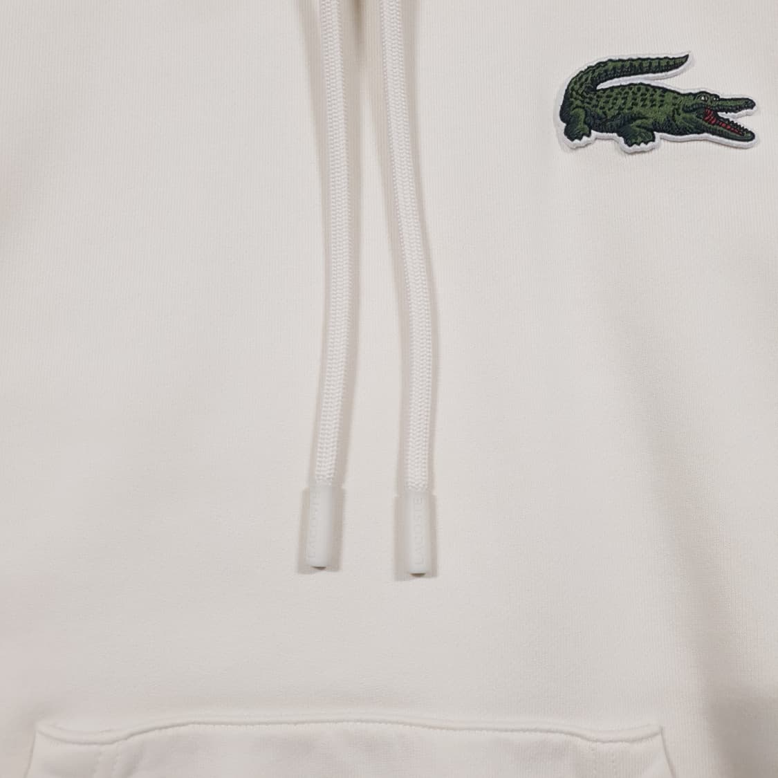 실측 L (100) 라코스테 신형 23FW 빅 크록 후드티 스웻셔츠 크림 상품이미지5