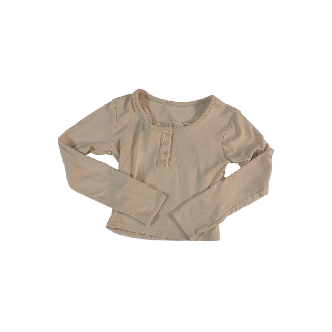 핑크 레이스 긴팔티 페미닌 상품이미지1