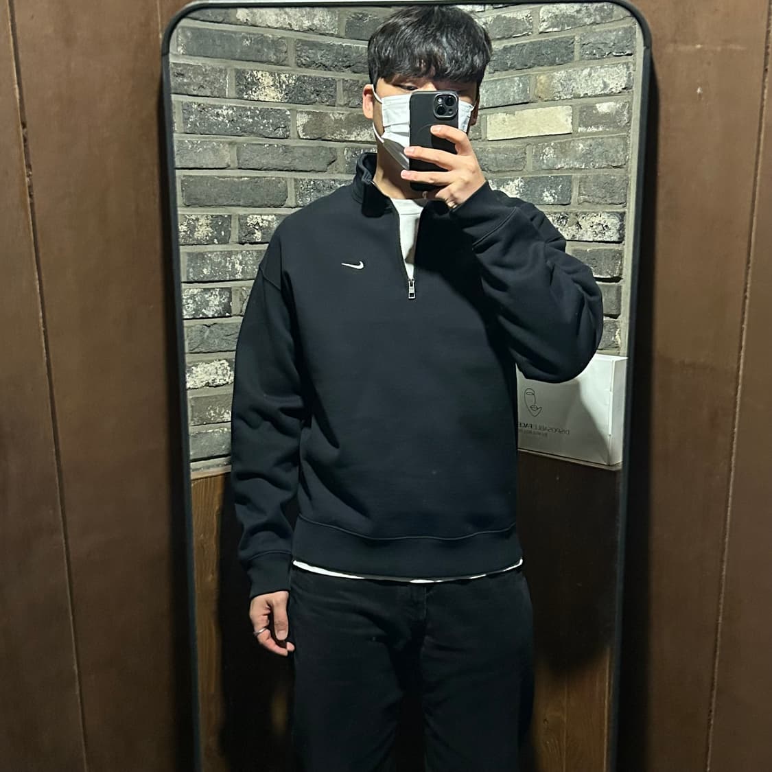 XL) 나이키 헤비웨이트 하프집업 맨투맨 블랙 상품이미지8