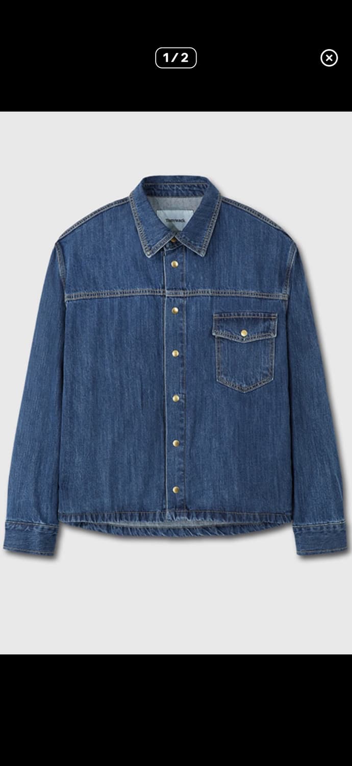 TONYWACK 원포켓 크롭 데님 셔츠 자켓 블루 미드블루 상품이미지1