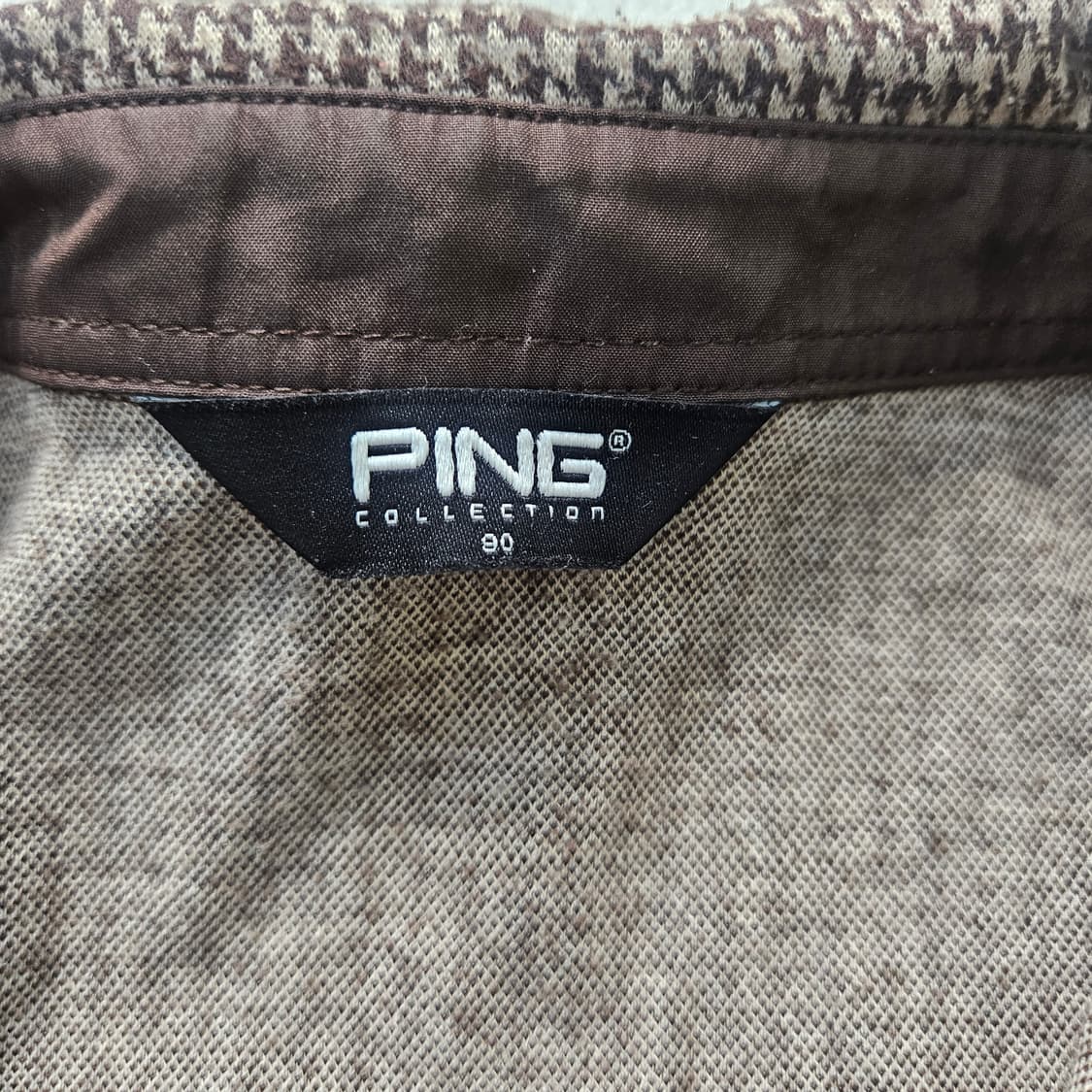 90 핑 여성 체크 카라 긴팔티 단추없음 0331Y 상품이미지4