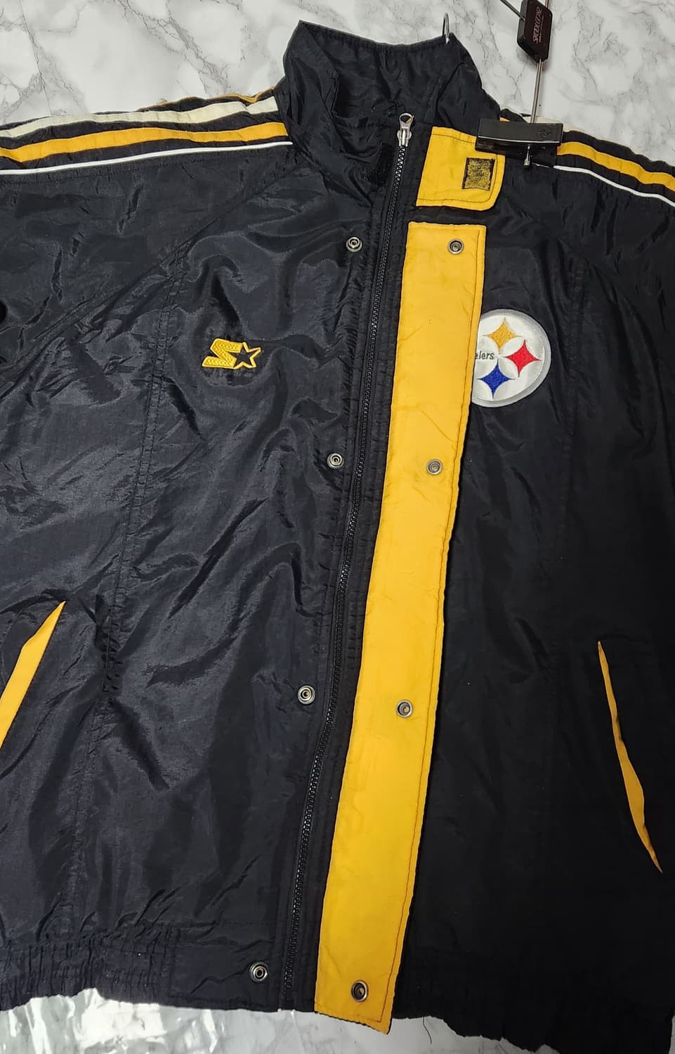 90s 스타터 NFL 피츠버그 스틸러트 바시티 바람막이 점퍼 자켓 상품이미지7