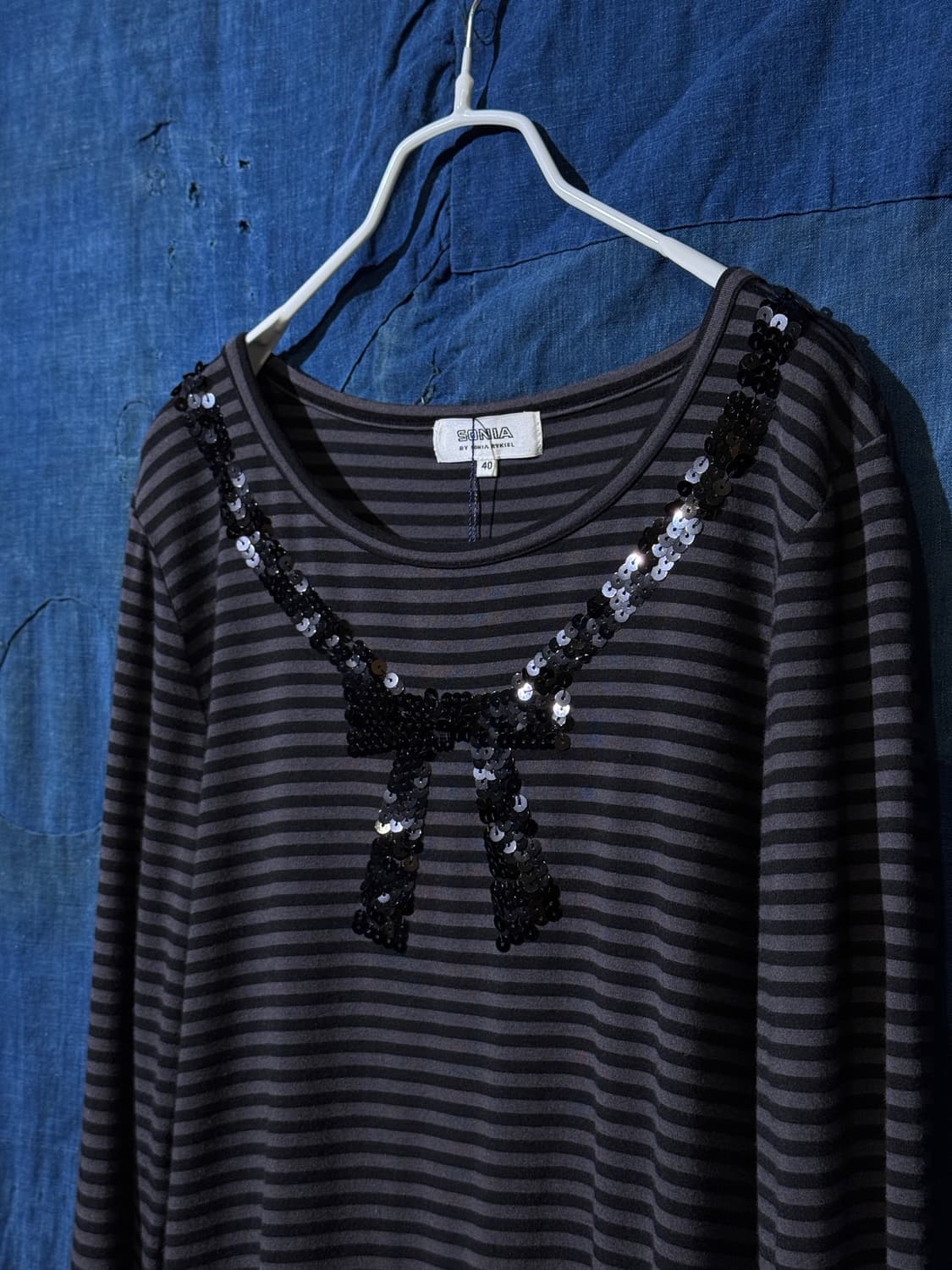 44-55 ) SONIA RYKIEL Spangle Stripe L/S 상품이미지4