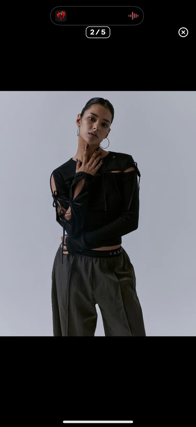 트리밍버드 슬릿 스트랩 롱 슬리브  상품이미지3