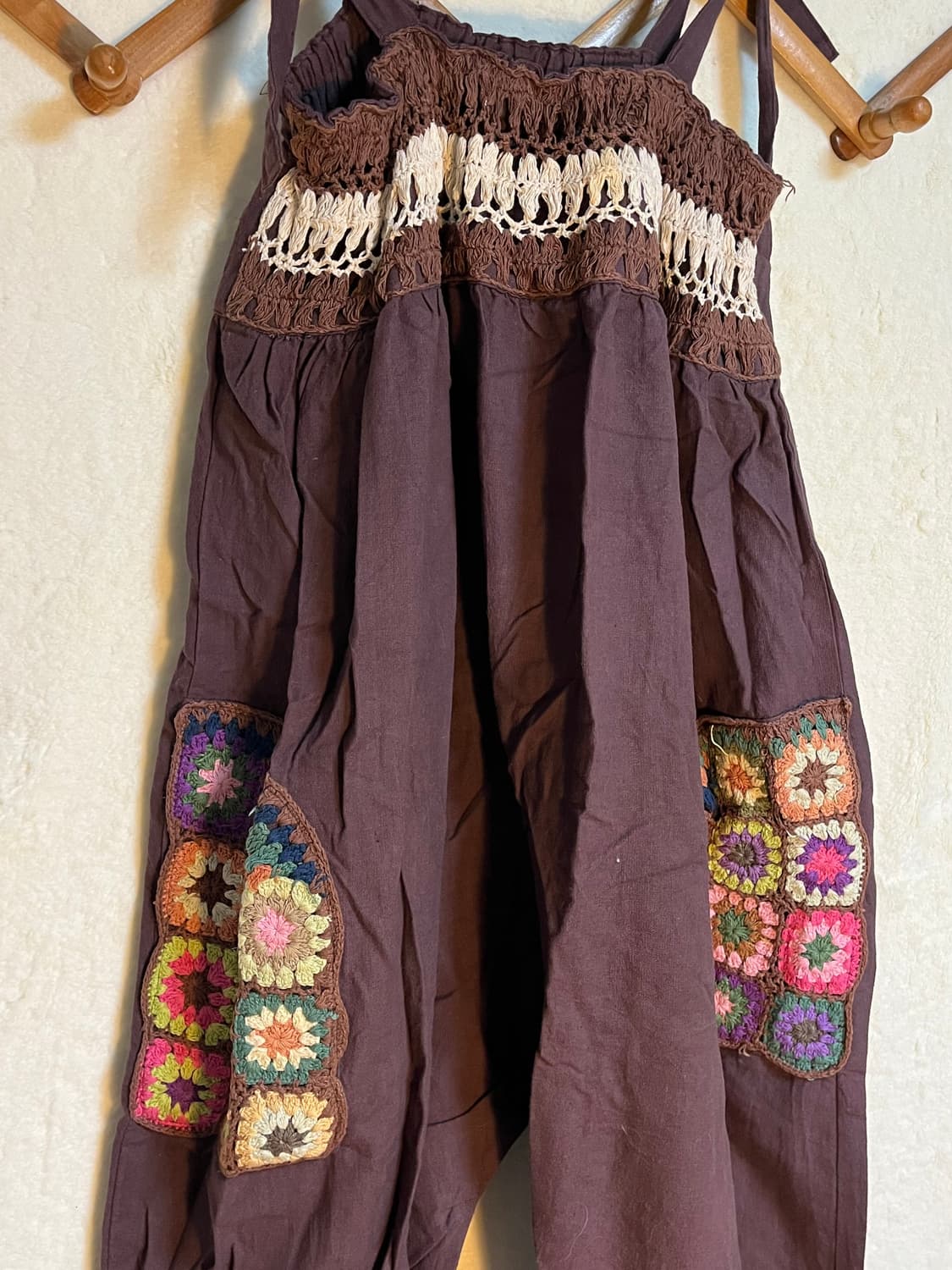 빈티지 히피 모리걸 크로쉐 뜨개 멜빵  상품이미지4