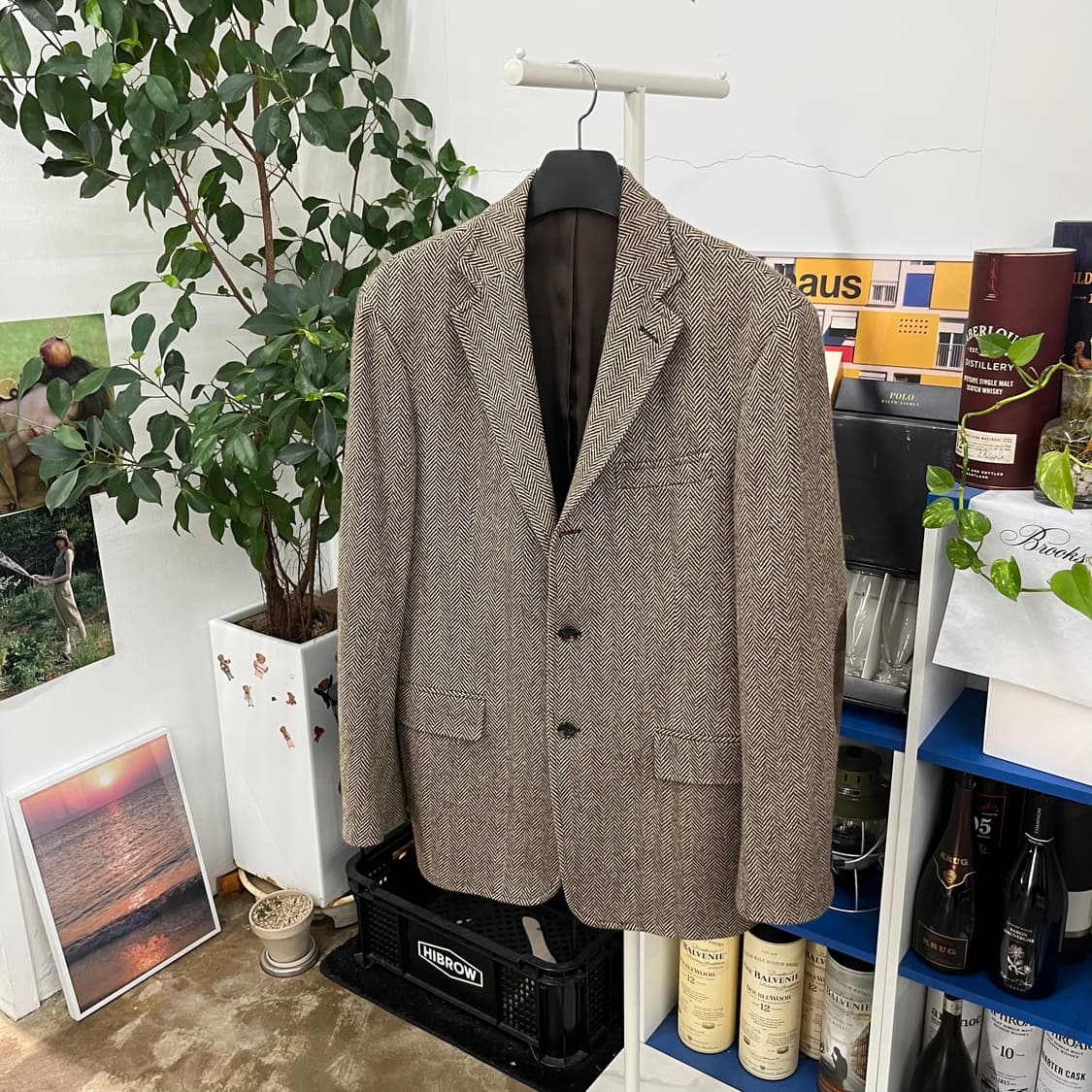 폴로랄프로렌 RL-67 헤링본 스웨이드 엘보우 패치 블레이져 M 상품이미지1