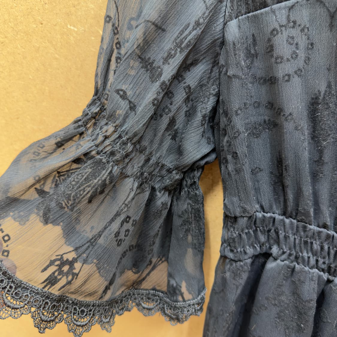 일본빈티지 크레아레 시스루 레이스 블라우스 상품이미지5